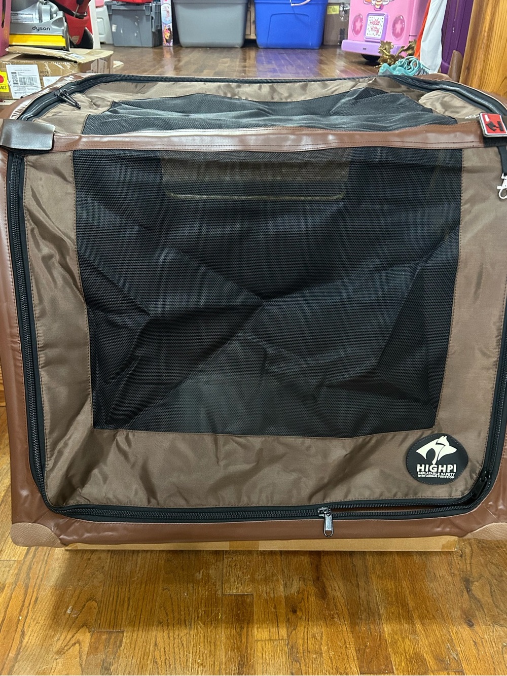 HIGHPI Foldable Brown & Black Pet Carrier - Soft-Sided Travel Crate